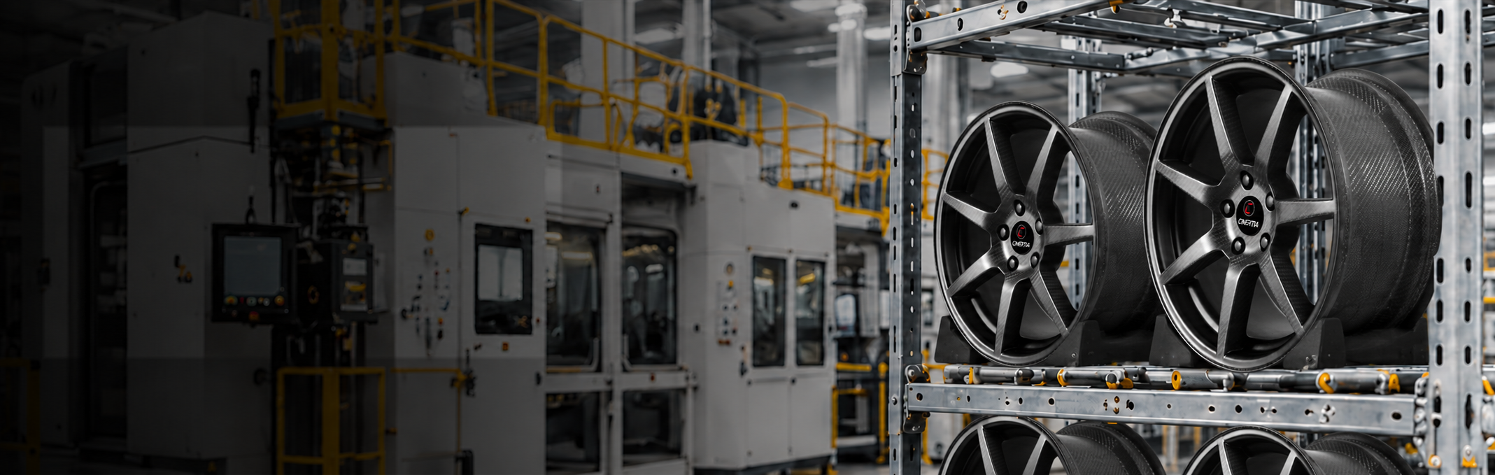 C-INERTIA carbon wheels and industrial manufacturing equipment