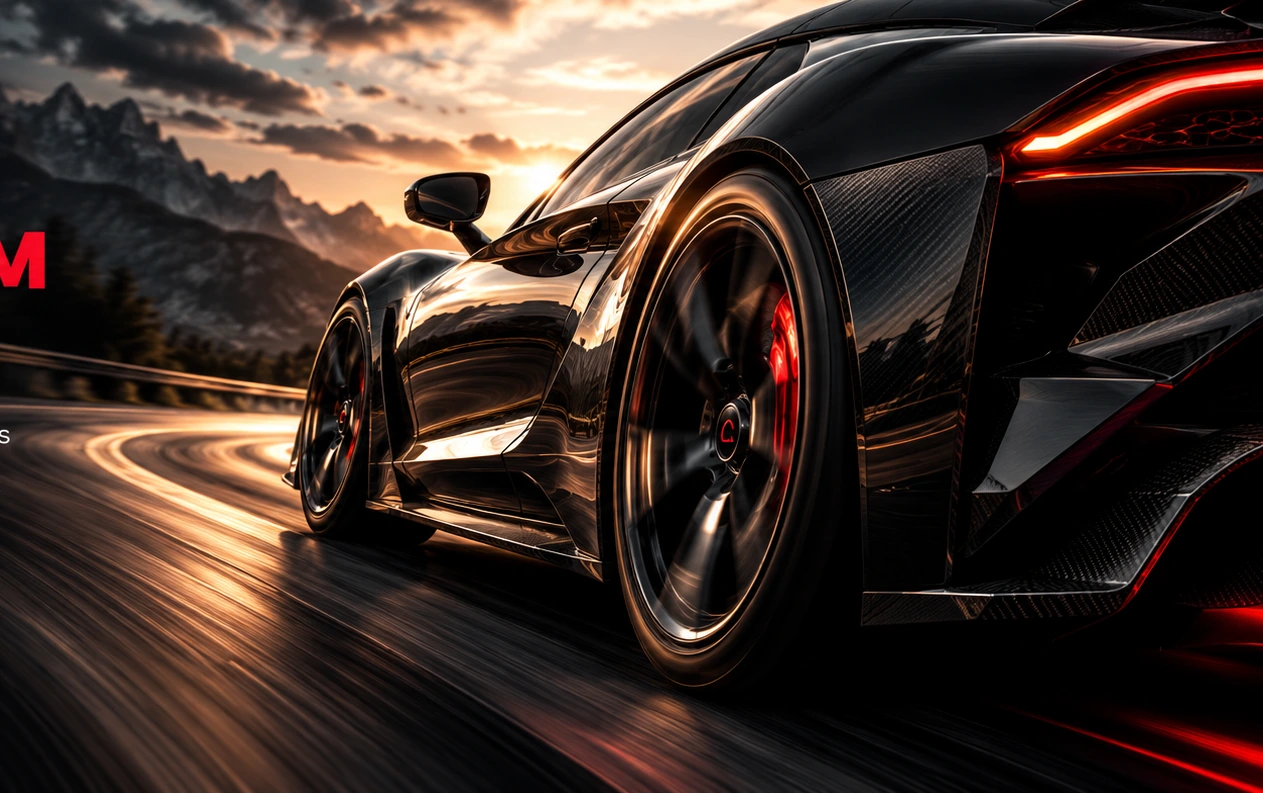 Performance car in motion