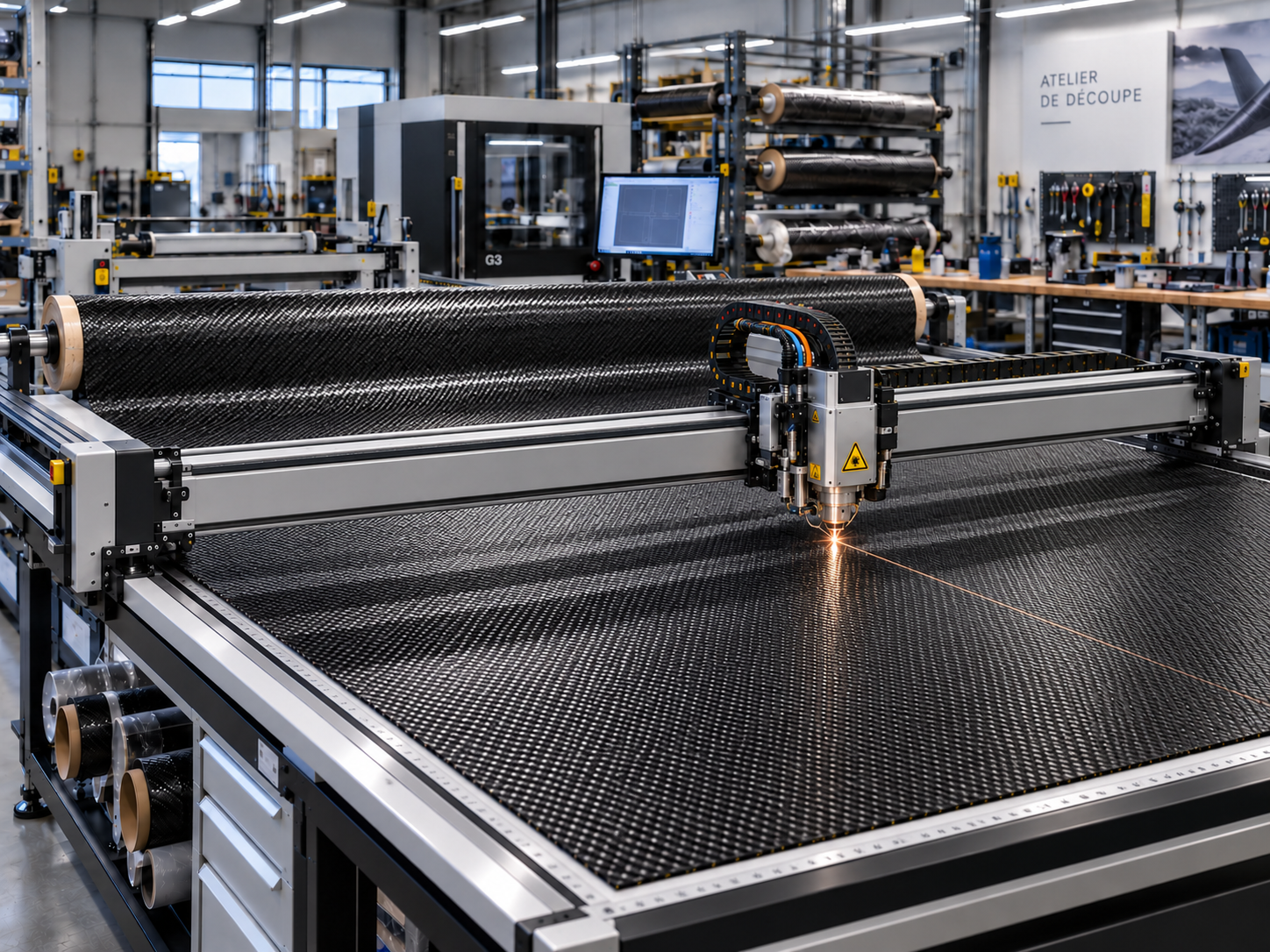 Carbon fibre cutting workshop